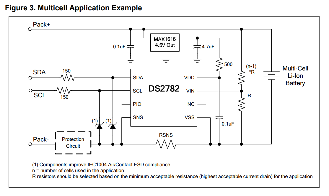 Using DS2782 For Multi-cell Application By Following Figure 3 In The ...